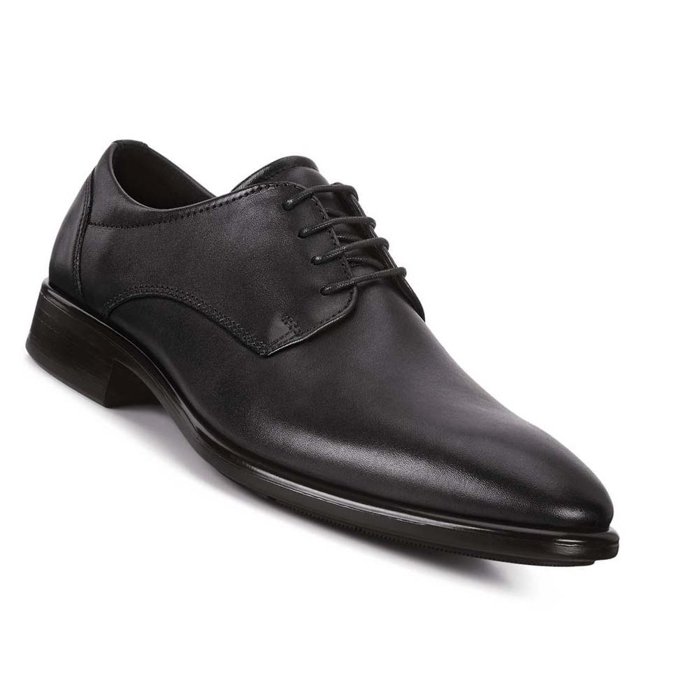 Férfi Ecco Citytray Plain Toe Ruha Cipő Fekete | HU 512XYU